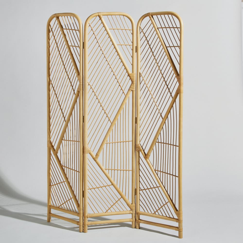 Paravent en rotin et bambou