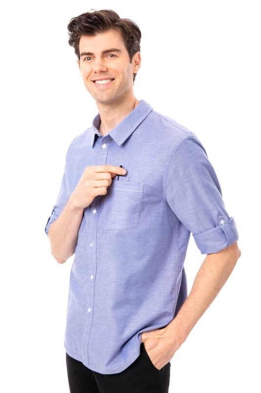 Chef Works® Herrenhemd MODERN OXFORD Classic Stretch, Blue, Größe XL Image