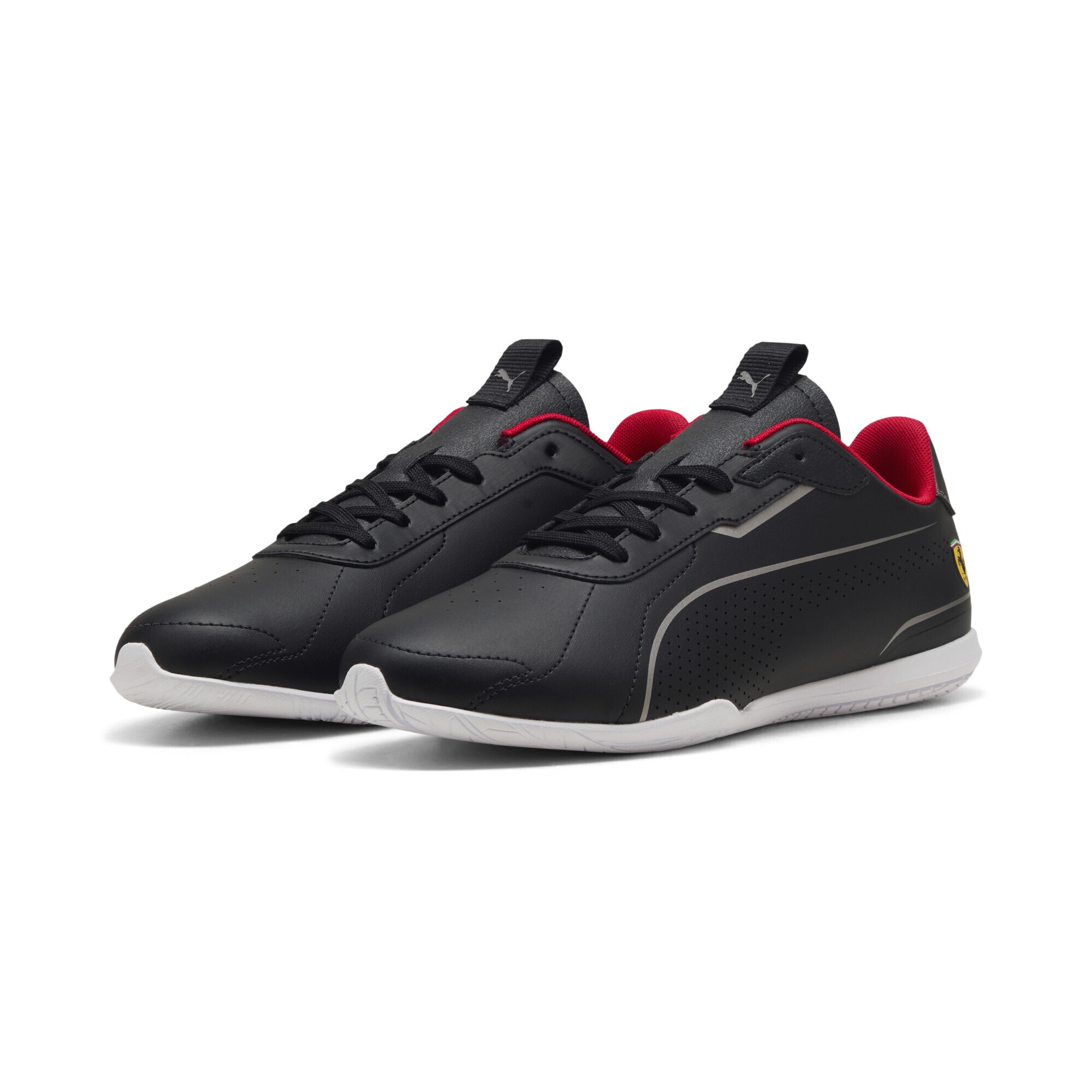 Sneaker PUMA "Scuderia Ferrari Neo Cat 3.0 Sneakers Erwachsene", Damen, Gr. 44,5, schwarz aged silber gray, Obermaterial: Textil, Synthetik; Futter: Textil; Innensohle: Textil; Laufsohle: Gummi, Schuhe Sneaker