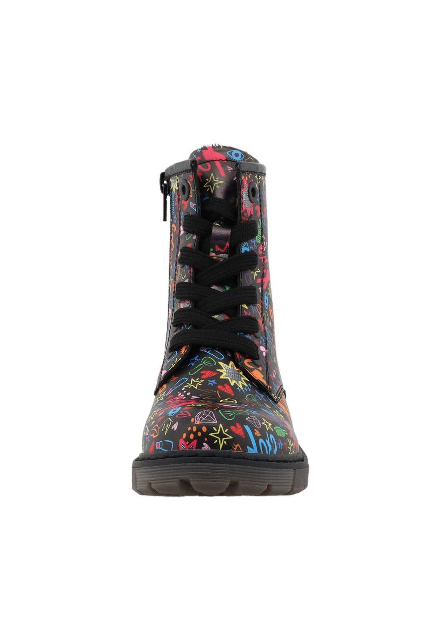 Stiefel TOM TAILOR "Tom Tailor Tall Boots", Damen, Gr. 40, schwarz multicolor, Polyurethan, Schuhe Stiefel
