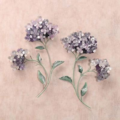 Lavender Hydrangea Wall Sculptures Set of Two, Set...