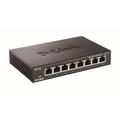 D-Link DGS-108/B 8-Port Gigabit Unmanaged Metal Desktop Switch 10/100/1000 Mbit/s - UK Version black DGS-108/B