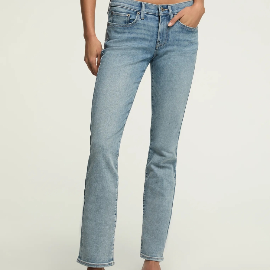 Lucky Brand Mid Rise Sweet Straight - Women's Pants Denim Straight Leg Jeans in Pale Sky Wash, Size 30 x 32