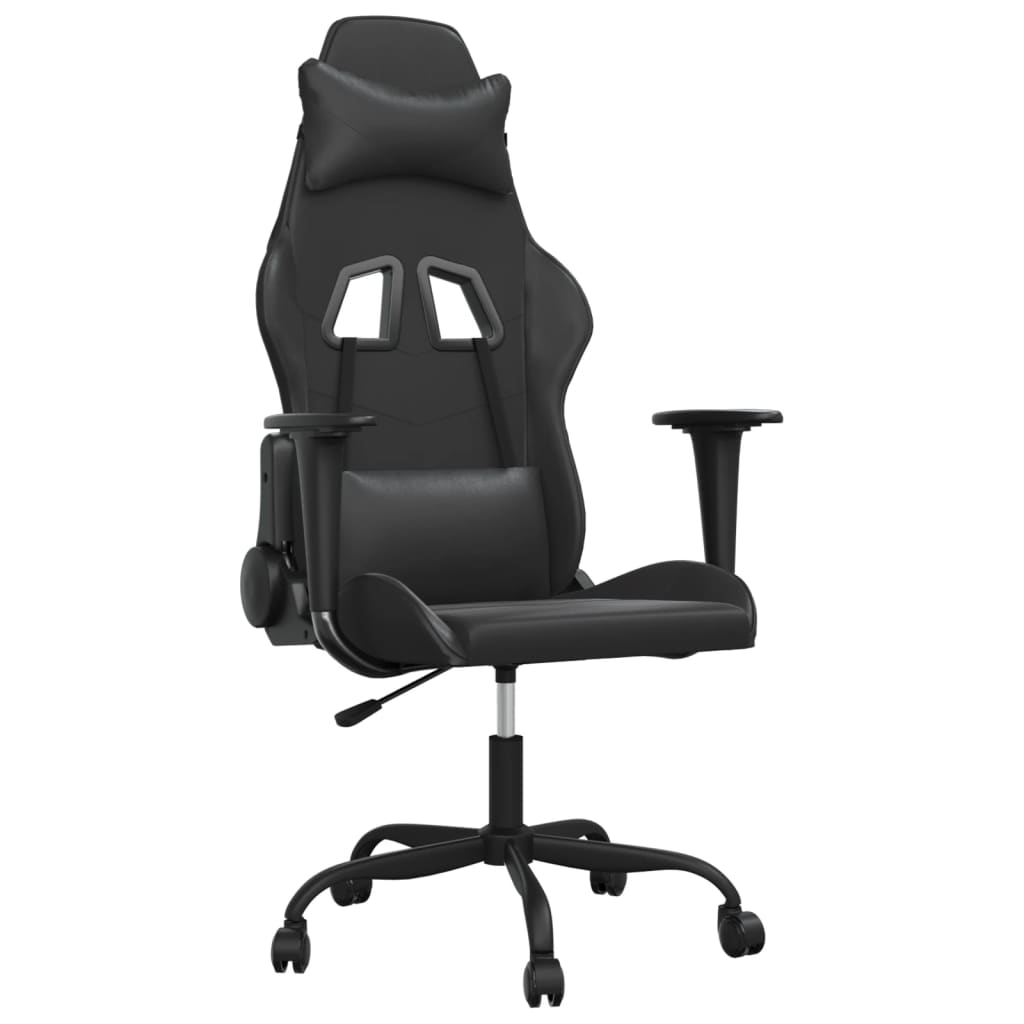 vidaXL Gaming-Stuhl mit Massagefunktion Schwarz Kunstleder Image