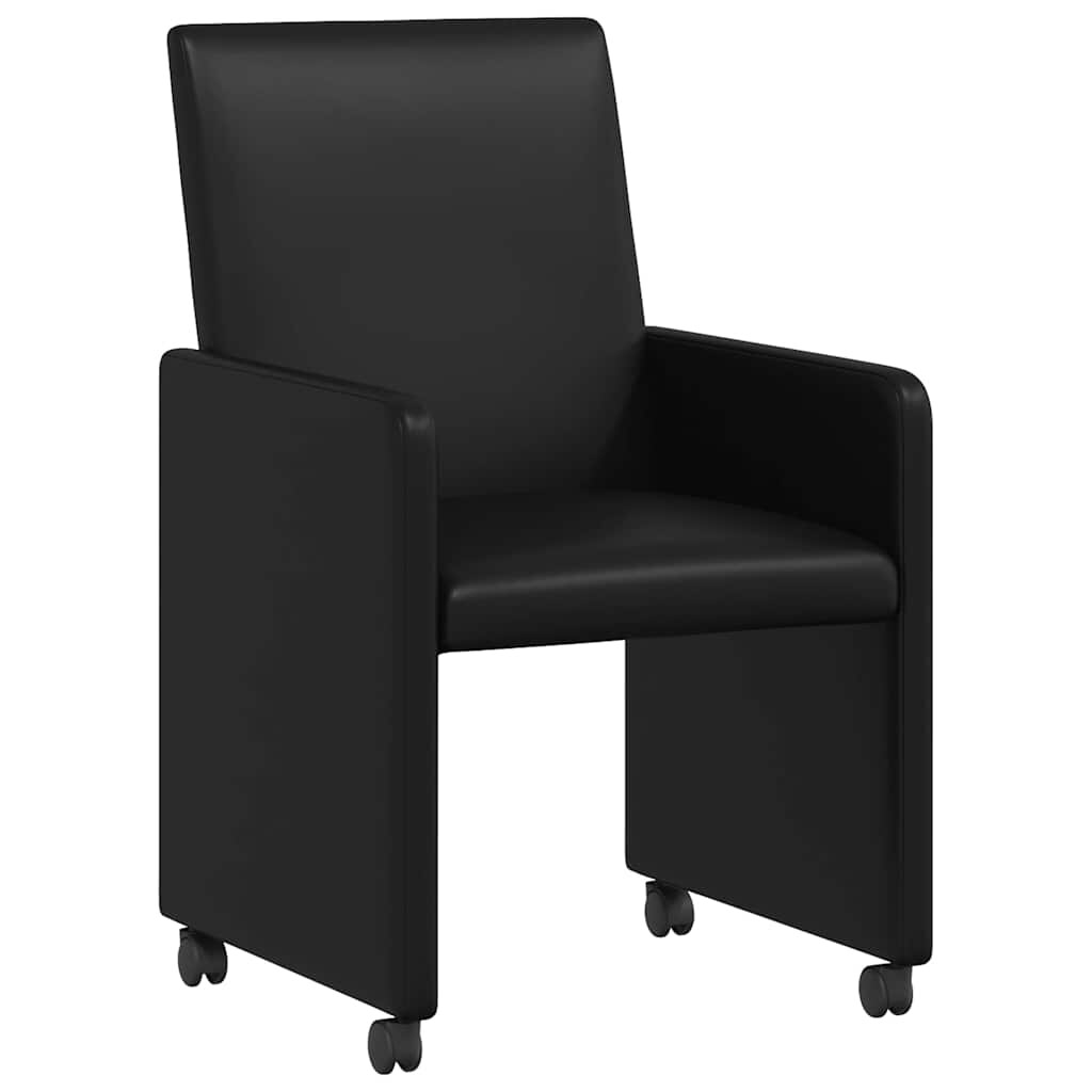 vidaXL Esszimmerstühle mit Rollen 2 pcs Schwarz 57 x 66 x 94 cm Image