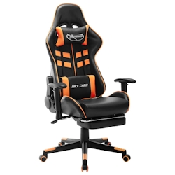 vidaXL Gaming-Stuhl mit Fußstütze Schwarz und Orange Kunstleder Image