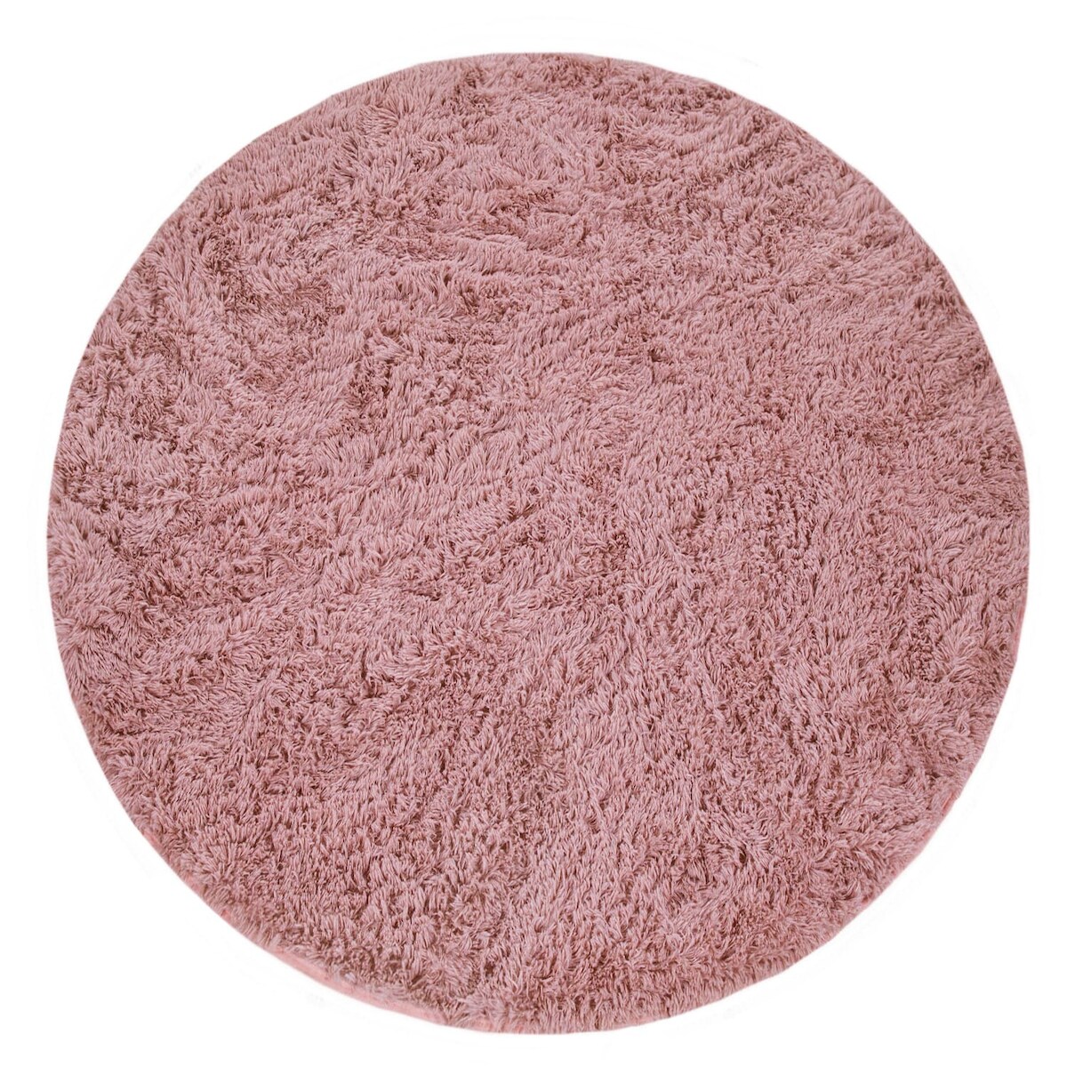 KADIMA DESIGN Hochflor Teppich Shaggy waschbar Unifarben Schlafzimmer schmutzabweisend Fuchsia Rund 160D | 100% Polyester | Florhöhe: 33 mm | pflegeleicht Image
