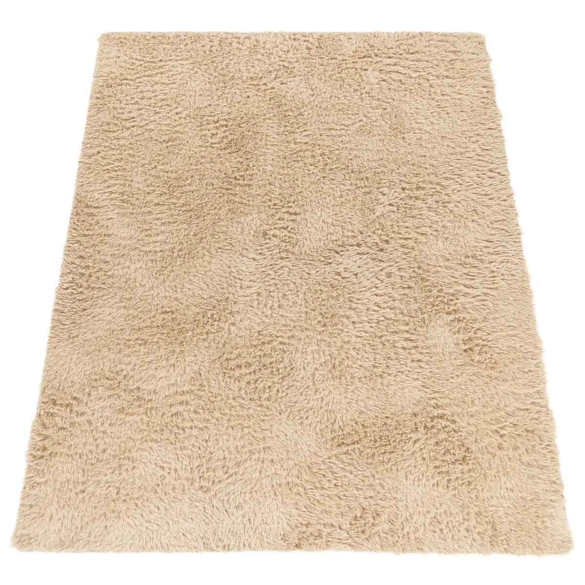KADIMA DESIGN Hochflor Teppich Shaggy waschbar Unifarben Schlafzimmer schmutzabweisend Beige Rechteckig 160x220 | 100% Polyester | Florhöhe: 33 mm | pflegeleicht Image