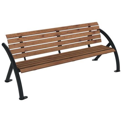 Banc Sydney 2 M Lames Pin Tyrol/métal Gris 7016 - Buton Design