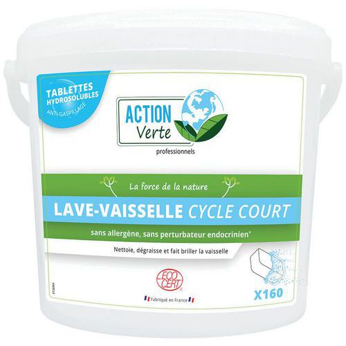 action verte tablettes lave vaisselle cycle court ecocert