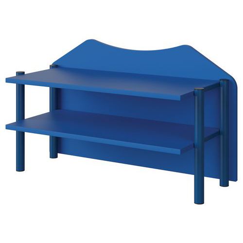 Surmeuble Malibu 2p Fond Bois Bleu Delf U525 Bleu 5005 - Manutan Expert