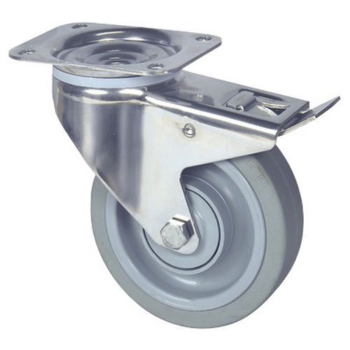 Roulette Pivotante Inox À Frein 250 Kg - Tente