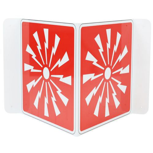 Panneau Alarme Incendie - En V -aluminium -120x120 Mm - Manutan Expert