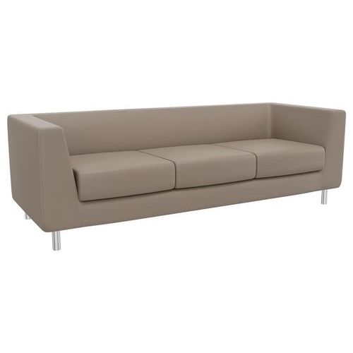 canapé 3 places florin enduit pvc taupe b03/185 - manutan expert