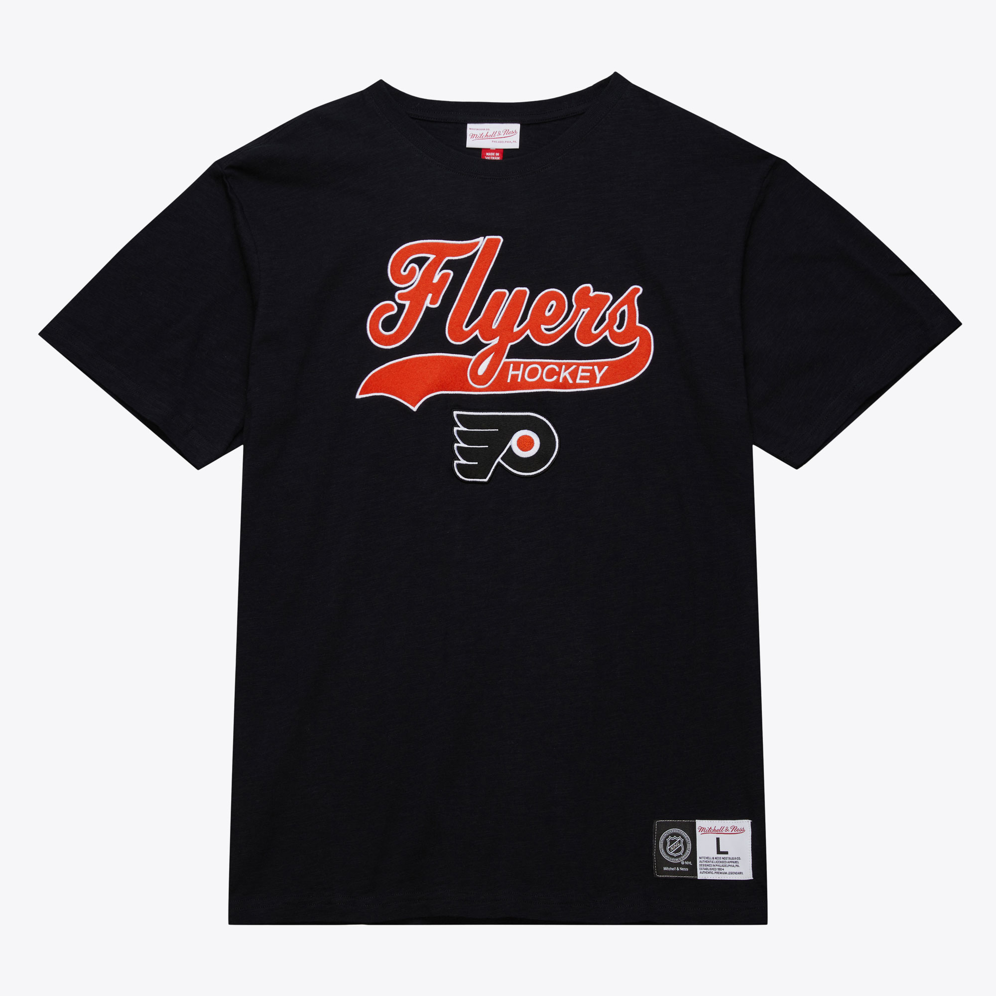 Philadelphia Flyers Mitchell & Ness Legendäres Slub-T-Shirt mit aktuellem Logo Image