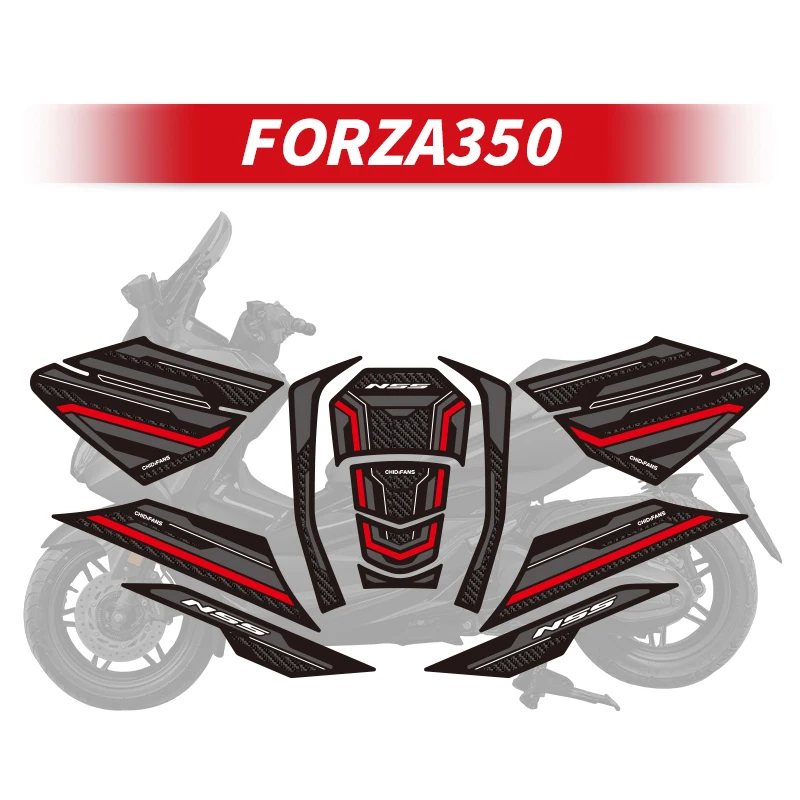 Für HONDA FORZA350 Gummi Kraftstoff Tank Aufkleber Kits Von Motorrad Zubehör Gas Tank Dekoration Und Schutz Verdicken Aufkleber Image