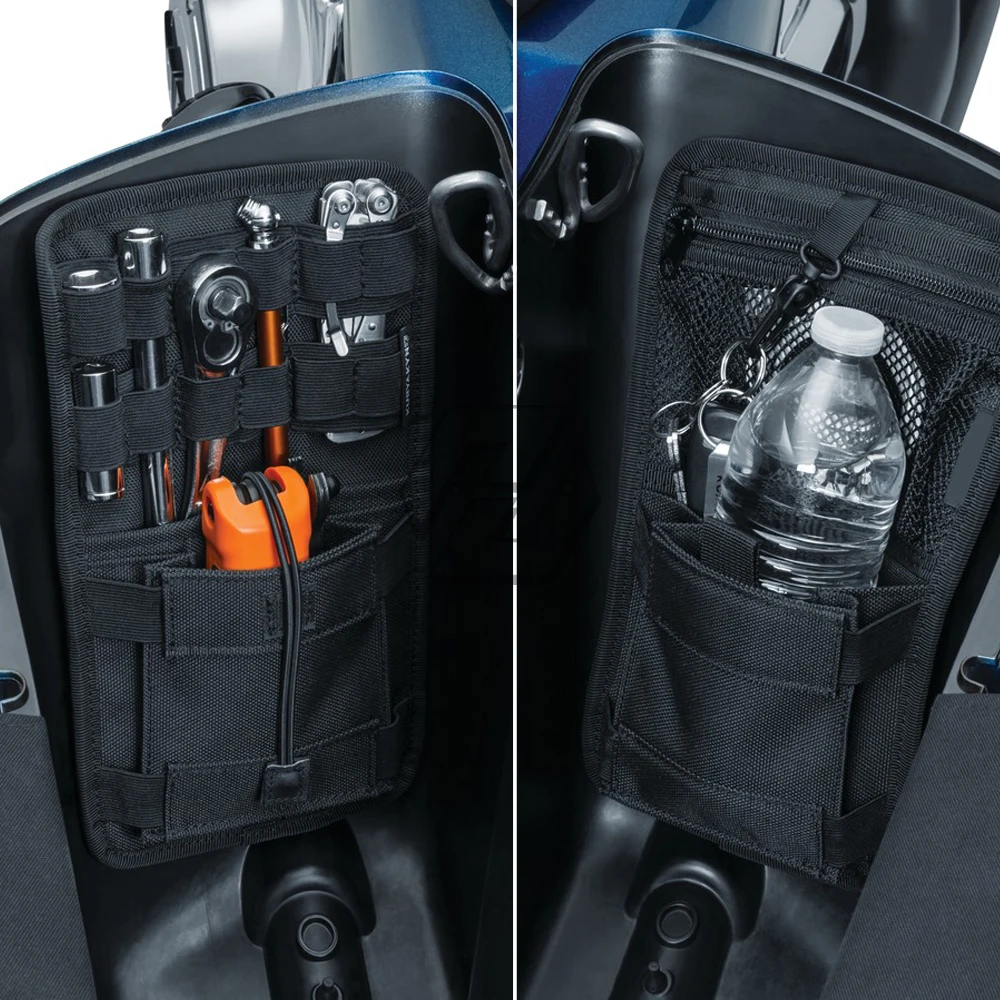 Motorrad Sattel Organizer Fest Taschen Lagerung Fall für Harley HD Softail Dyna Touring Road King Street Electra Glide Ultra Image