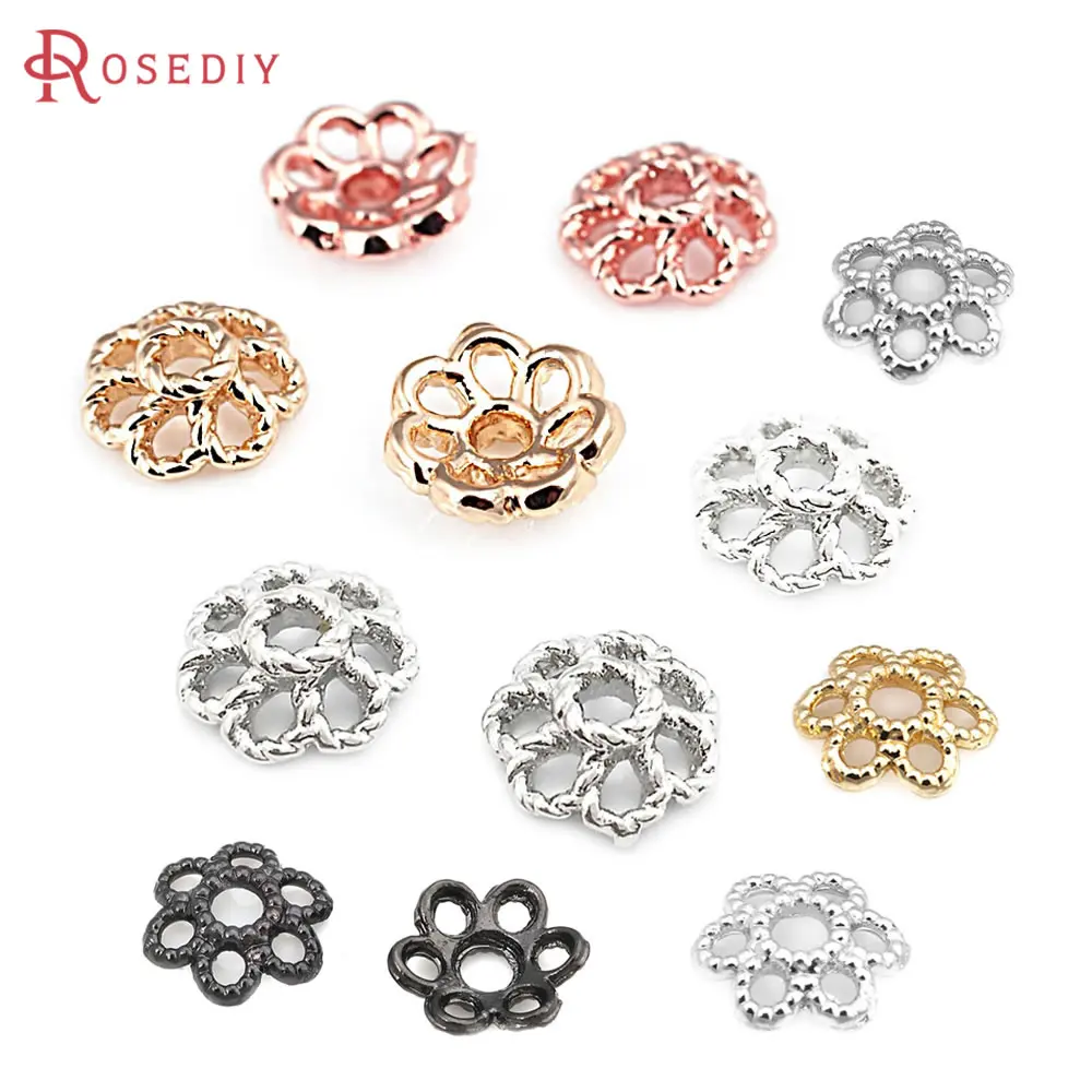 6MM 8MM 18K Gold Farbe Silber Farbe Rose Gold Farbe Messing Perlen Kappen Hohe Qualität Diy schmuck, Die Entdeckungen Zubehör