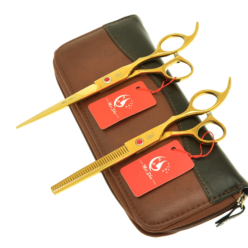 Meisha 7-Zoll-Profi-Haarschere für große Haare, japanischer Stahl, Friseur-Schneideschere, Effilierschere, Salon-Haarschnitt-Haarschneidemaschine A0130A Image