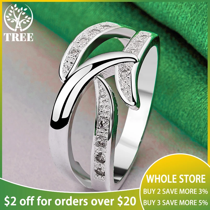 Neuer 925er Sterlingsilber, edler, glänzender, eleganter AAA-Zirkon-Ring für Damen, Ringe, Mode, Party, Geburtstag, Bankett, Hochzeit, Charm-Schmuck Image