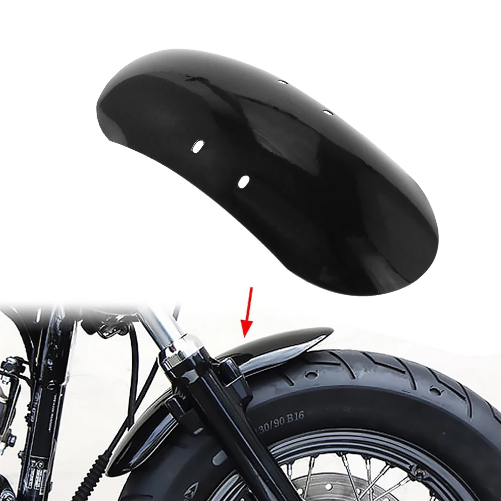 Motorrad Custom Schwarz Kurzer Vorderer Kotflügel Für Harley Sportster Forty Eight XL1200X 2010-2017 16 15 14 13 12 11 Image