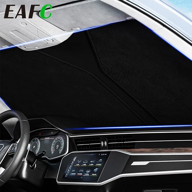 Auto sonnenschirm 70*140cm doppels chicht sonnenschutz isolierung stoff auto innenschutz scheibe windschutz scheibe faltbar Image