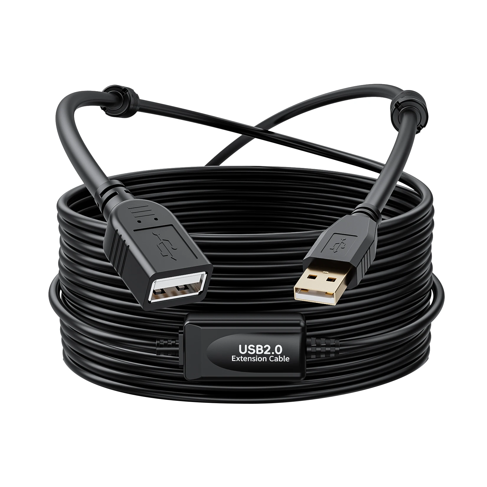 10 m langes aktives USB 2.0-Verlängerungskabel mit Booster, aktives USB 2.0-Verlängerungskabel, 10 m USB 2.0, verlängertes Stecker auf Buchse mit Booster Image