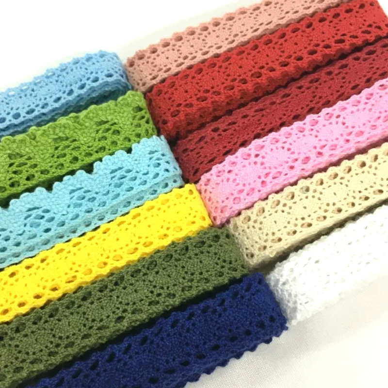 5Y 1cm 1,5cm 2,5cm 6cm Gehäkeltes Baumwoll-Spitzenband mit Blumenmuster für Handarbeit, Nähen, Weihnachts-, Oster-, Hochzeitsdekoration und Geschenkverpackung Image