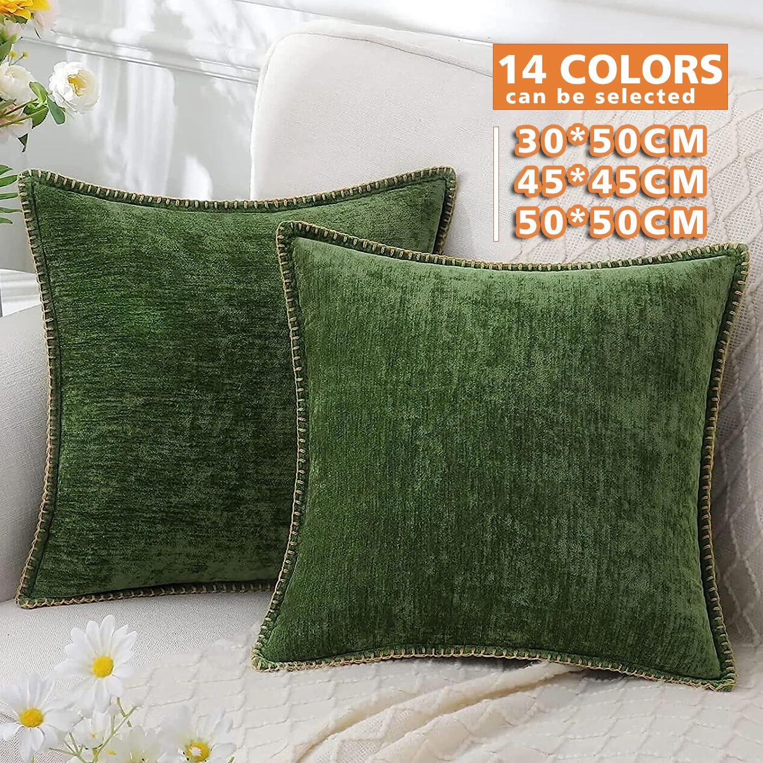 Chenille Kissen bezug grün Kissen bezüge dekorative Kissen für Sofa Wohnzimmer Dekoration Rücken kissen Luxus rot Image
