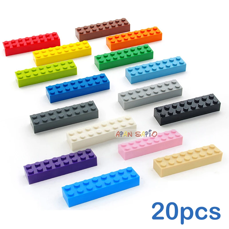 20 pezzi blocchi di costruzione fai da te spessi 2x8 punti giocattoli educativi creativi per bambini figure mattoni di plastica dimensioni compatibili con 3007