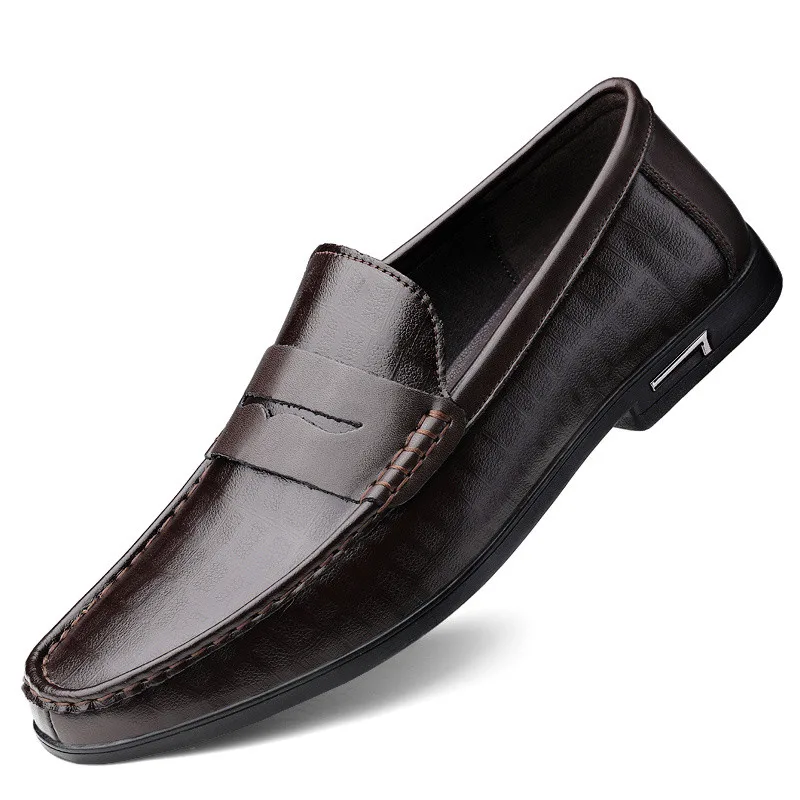 Echtes Leder Männer Schuhe Casual Italienische Männer Müßiggänger Atmungsaktive Büro Schuhe Männer Designer Slip On Driving Schuhe Plus Größe 38-46