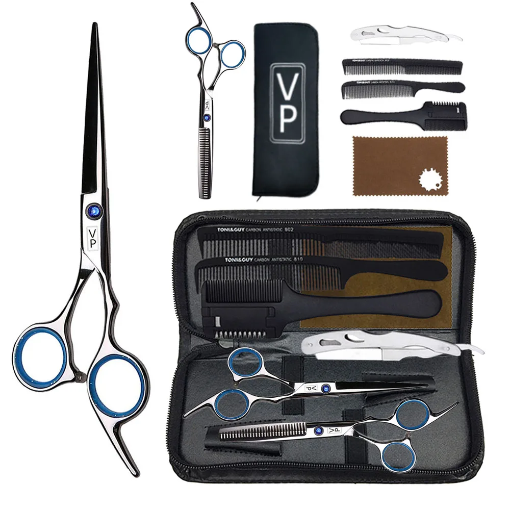 Friseur Haarschnitt Schere 6 Zoll 440C Barber Friseur Schneiden Ausdünnung Werkzeuge Hohe Qualität Salon Set Image