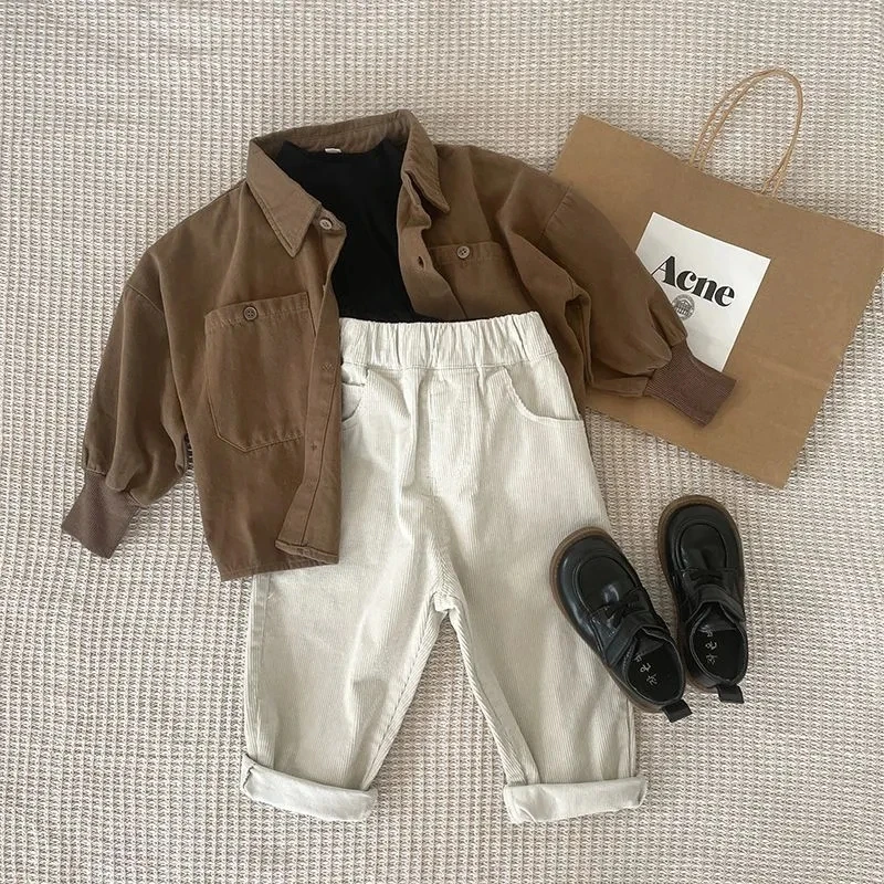 Kinder Jungen Herbst Anzug 2026 Neue kinder Baumwolle Shirts und Hosen 2 Stück Baby Frühling und Herbst Kleidung Set Image