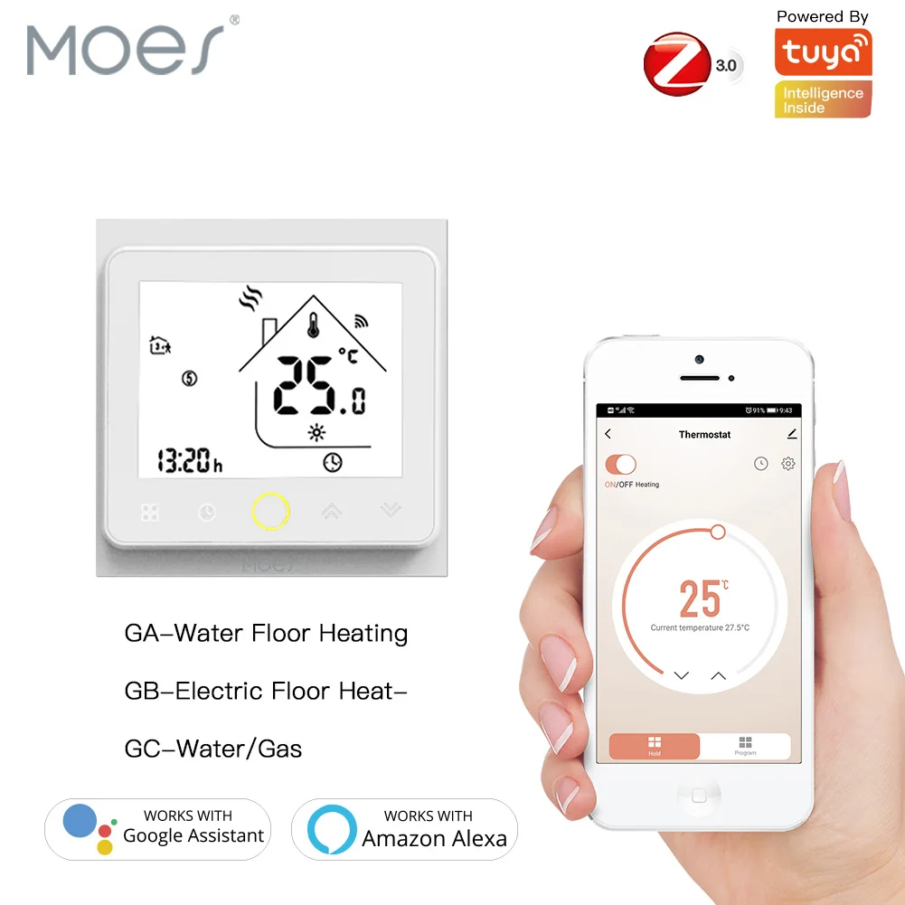 ZigBee Smart Thermostat Temperatur Controller Hub Erforderlich Wasser/Elektrische boden Heizung Wasser/Gas Kessel mit Alexa Google Hause Image