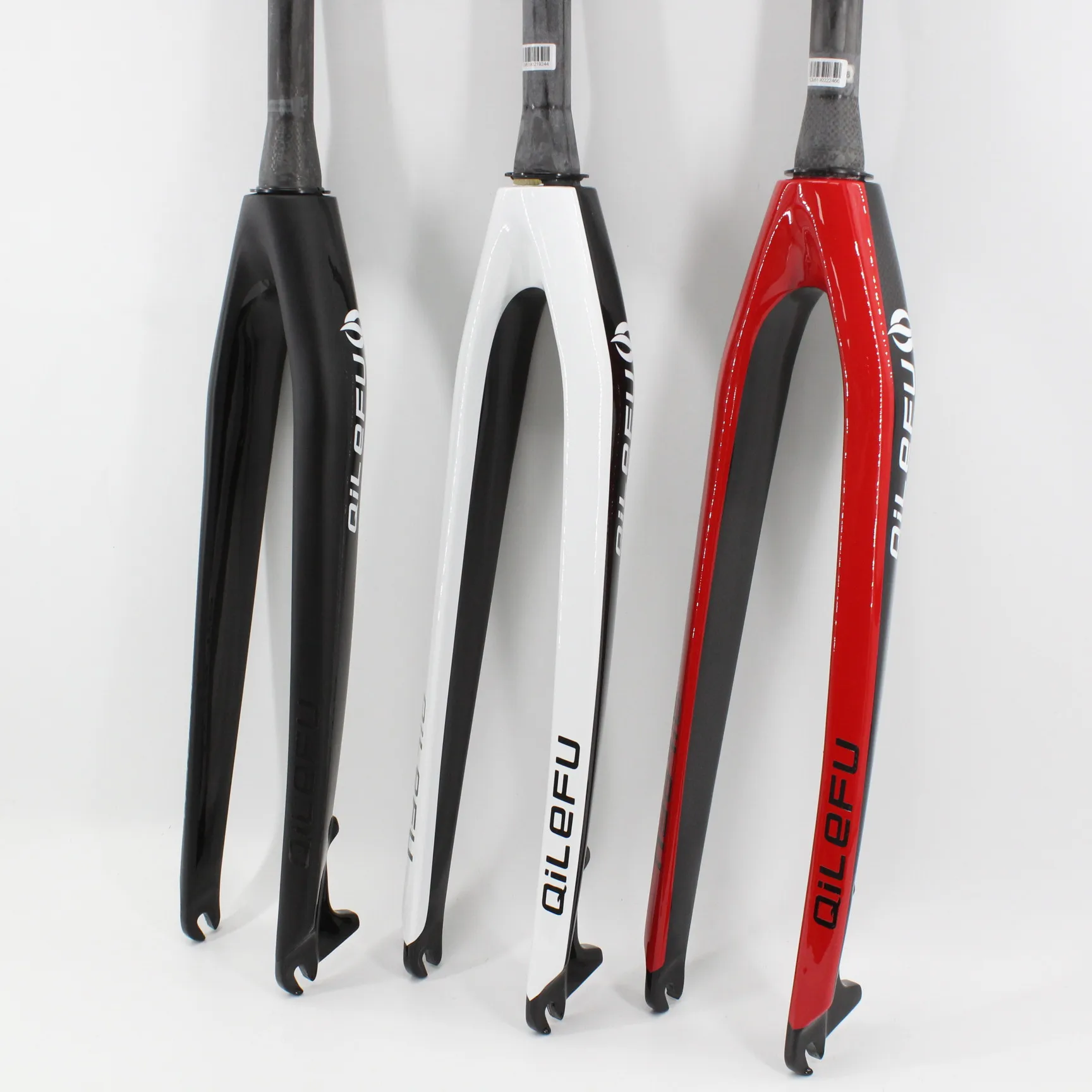 Brandneues QILEFU 26 & 27,5 & 29 Zoll Mountainbike Vollcarbon Fahrrad Scheibenbremse konisches Rohr Vorderradgabel hart MTB 26/27,5/29er Image