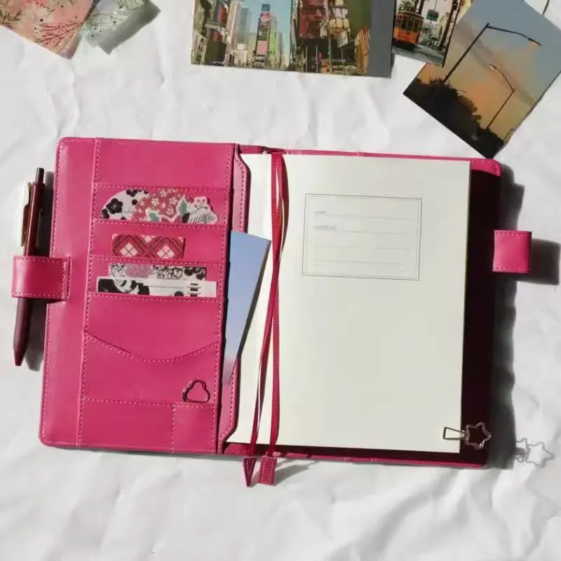 Yiwi Makaron-Einband für Standard-A5-Tagebuch, Notizbuch, Vintage-Stil, täglicher Wochenplaner, Organizer, Agenda 2023–2024 Image