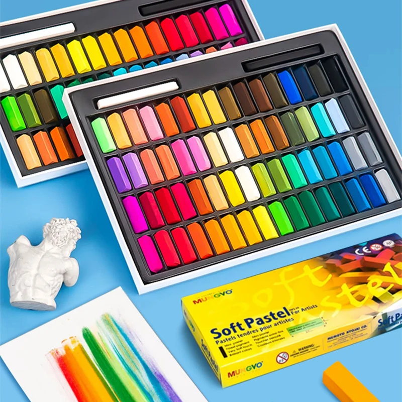 Mundyo 24/32/48/64 Farben weiche Pastelle/Kreide/Sticks/Buntstifte für Künstler Graffiti Zeichnung Färbung Kunst Schreibwaren Lieferungen Image