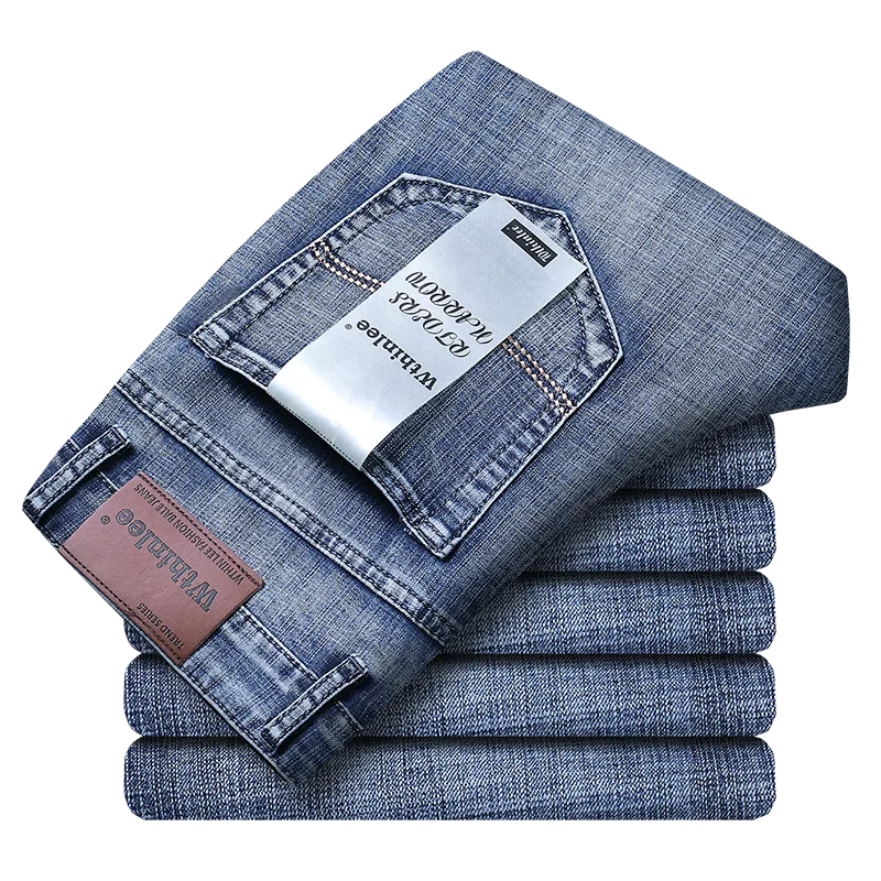 Neue Business-Herren jeans lässig gerade Stretch-Mode klassische blaue schwarze Arbeits-Jeans-Hose Herren-Marke, Größe 32-38