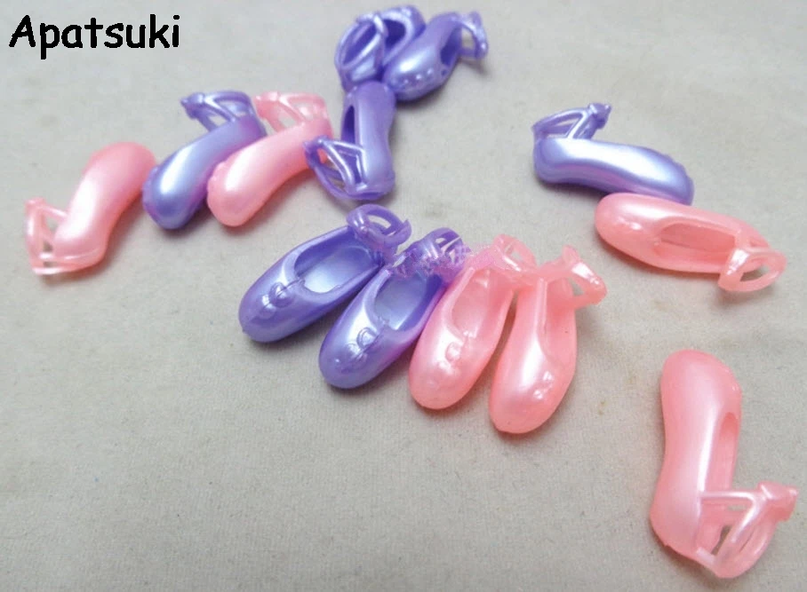 5 paare/los Rosa Lila Farbe Puppen Ballett Schuhe Zehe Schuhe Für Barbie Puppe Accessorises Geschenke für Kinder Mädchen Geschenk