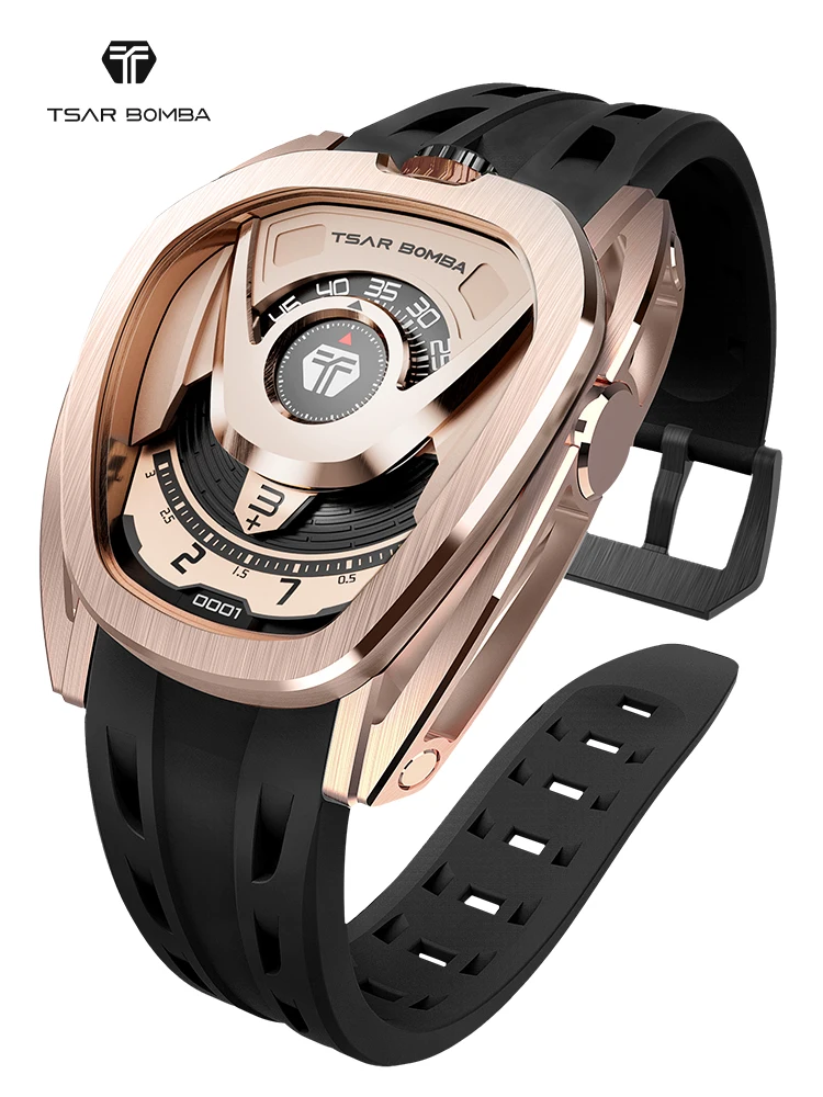 TSAR BOMBA Chivalry 8213 Mechanisches Herrenuhr-Set, Automatikuhr für Herren, wasserdicht, 100 m, austauschbare Armbanduhr Image