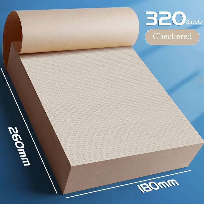 640 Seiten Entwurfspapier 26 x 18 cm für mathematische leere Rasterwiedergabe von Schülern, Karopapier, Malbuch, Punktmatrix-Notizbuch, Kunst