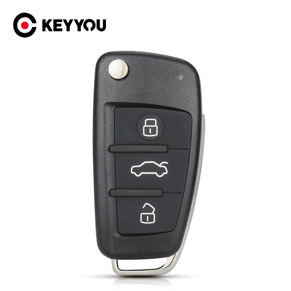 Keyyou 5pcs für audi a2 a3 a4 a6 a6l a8 q7 tt Ersatz klappbare Fernbedienung Flip Autos chl üssel gehäuse Image
