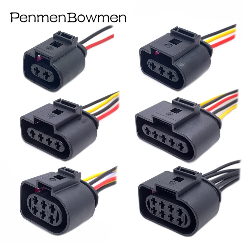 1 Set 2 3 4 5 6 8 10 Pin 3,5 mm Auto Zündspule Wasserdichten Stecker Weibliche Auto Hupe Sensor Stecker mit Kabel 1J 0973722 Für VW Image