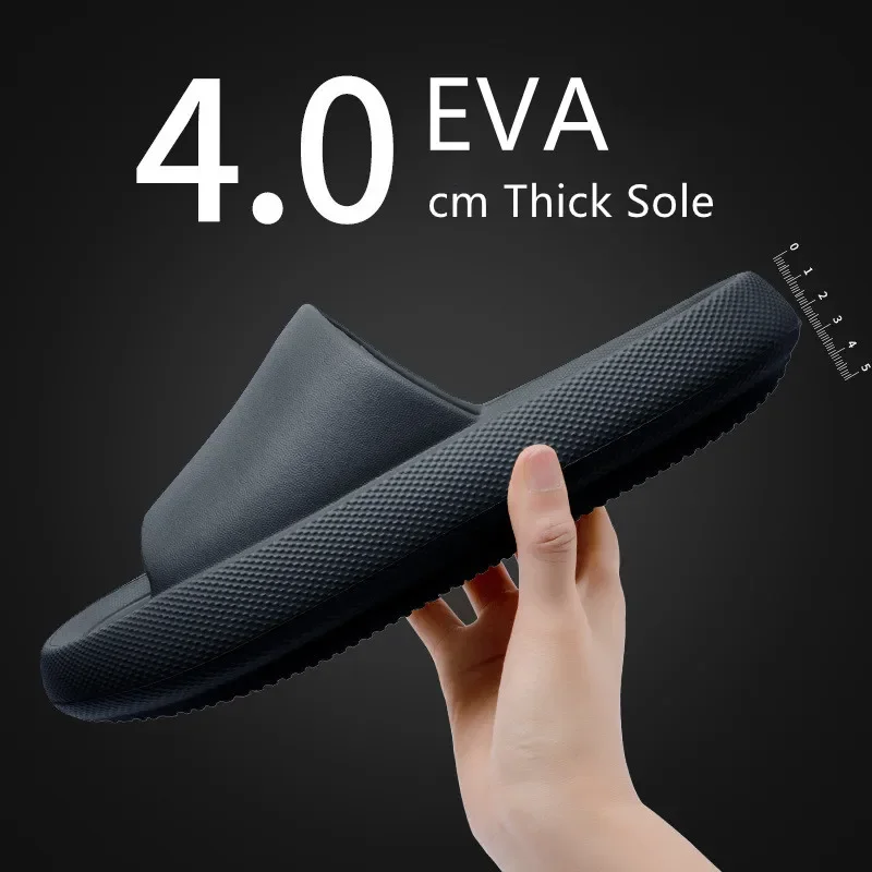 Große Größe 36-49 Männer Flip-Flops Frauen Weiche EVA 4,0 cm Dicke Sohle Rutschen Sommer Sandalen Paare Hausschuhe Hause nicht Slip Badezimmer Schuh