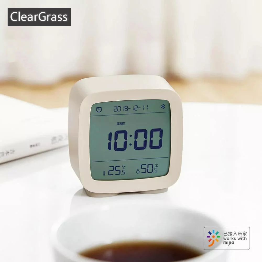 Qingping Smart Bluetooth Temperatur Feuchtigkeit sensor LCD Wecker Nachtlicht einstellbares Nachtlicht funktioniert mit Mijia App