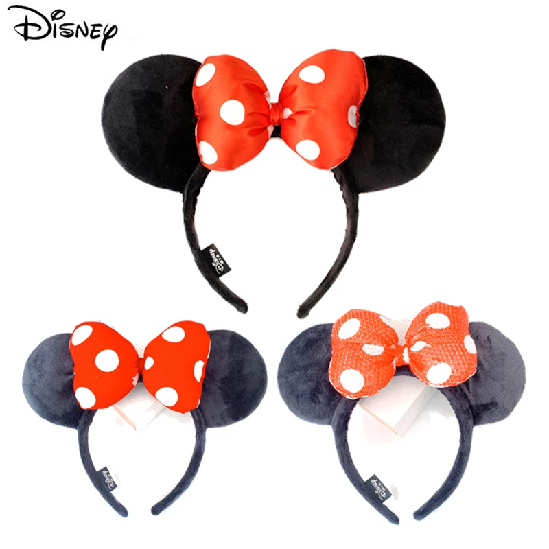 Minnie Bow Stirnband Mickey Mouse Polka Dot Bow DY schwarzes Ohr-Stirnband Weihnachts-Haarschmuck Image