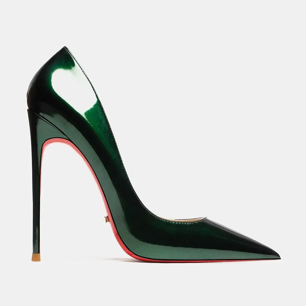 Luxus Echtes Leder frauen elegante High Heels Schuhe Spitz Zehen Sexy Klassische Rote sohlen schuhe Pumps Damen Prom Schuhe Frauen