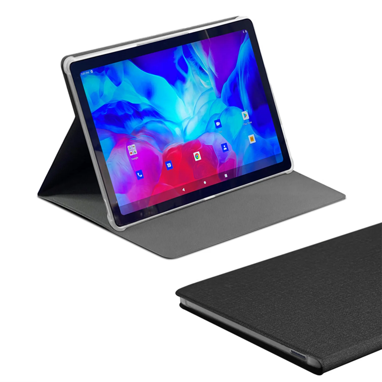 Neue P37 Global Version 10,1 Zoll Tablets Octa Core Android 11, 4 GB + 64 GB, 5000 mAh, 3G Dual SIM WiFi Tablet PC mit Schutzhülle Image