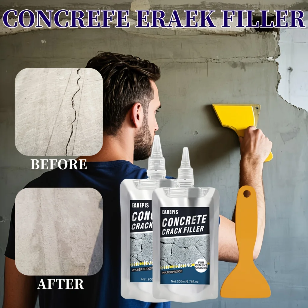 Zementriss-Reparatur-Dichtstoffkleber, Dach, Wand, Boden, Beton, Rissfüller – wasserdicht, flexibel und langlebig, Wand- und Bodenversiegelung Image