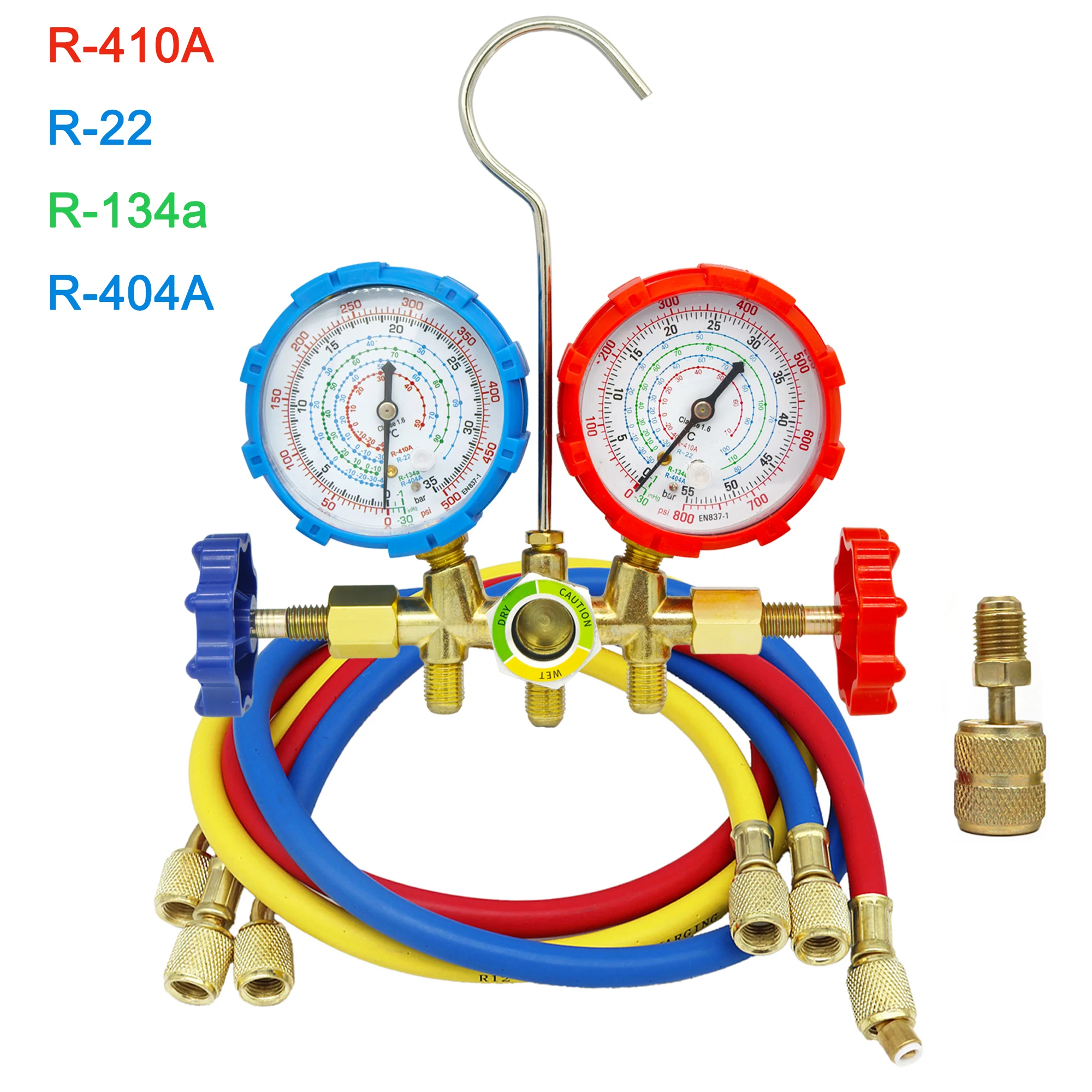 Werkzeuge für die Kältemittel klimaanlage AC-Diagnoseverteiler-Messgerät-Schlauchhaken-Kit für die Kältemittel prüfung r410a r22 r404a r134a Image